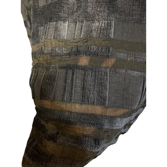 Koch Womens S Textured Long Sleeve Top Navy Patchwork Stripe Pattern - Picture 3 of 5